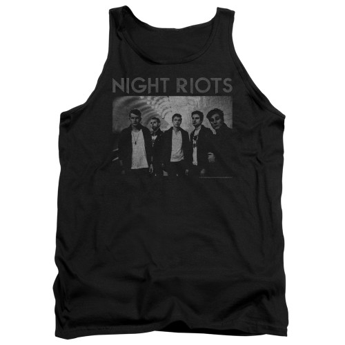 Night Riots Greyscale Adult Tank Top T-Shirt Black