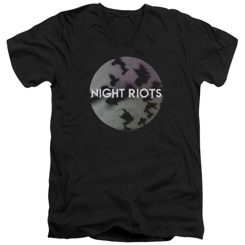 Night Riots Flock Adult V-Neck T-Shirt Black
