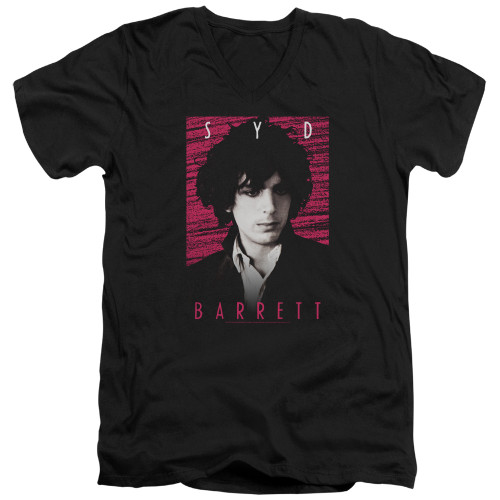 Syd Barrett Pink Floyd Syd S/S Adult V Neck 30/1 T-Shirt Black