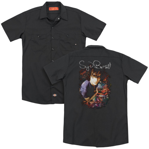 Syd Barrett Pink Floyd Madcap Syd (Back Print) Adult Work Shirt Black