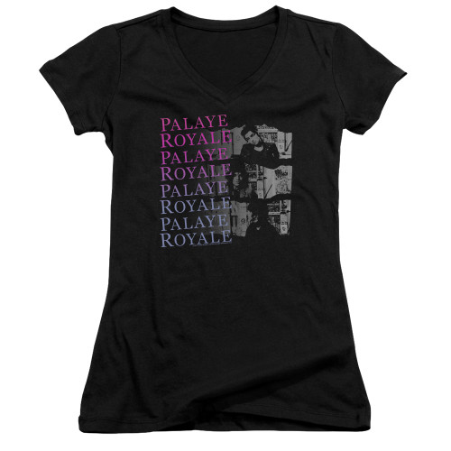 Palaye Royale Torn Junior Women's V-Neck T-Shirt Black