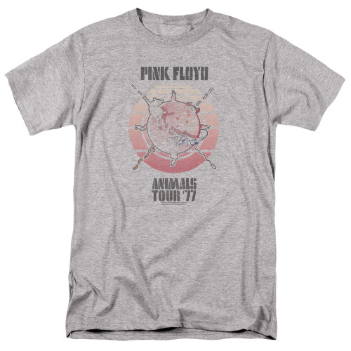 Pink Floyd Animals Tour '77 Adult 18/1 T-Shirt Athletic Heather
