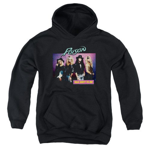 Poison Talk Dirty To Me Youth Pullover Hoodie Sweatshirt Black
