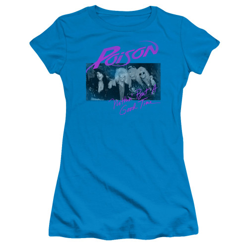 Poison Nothing But A Good Time Junior Women's Sheer T-Shirt Turquoise