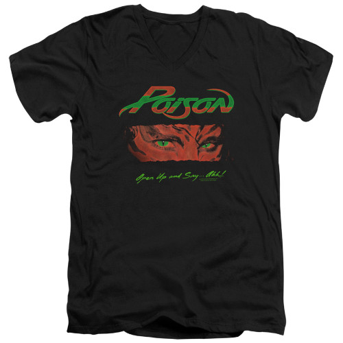 Poison Open Up Adult V-Neck T-Shirt Black