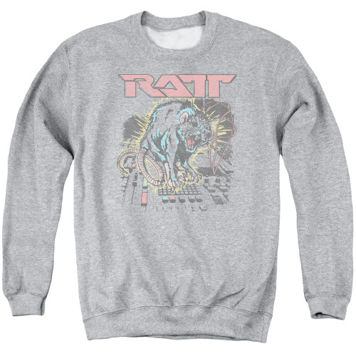 Ratt Shocked Adult Crewneck Sweatshirt Athletic Heather