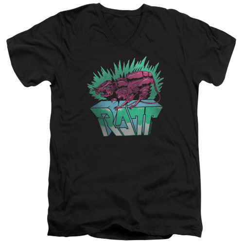 Ratt Robo Ratt Adult V-Neck T-Shirt Black