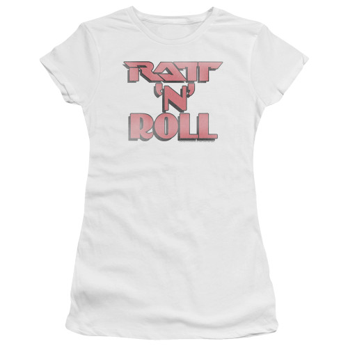 Ratt Ratt 'N' Roll Premium Junior Women's Sheer T-Shirt White