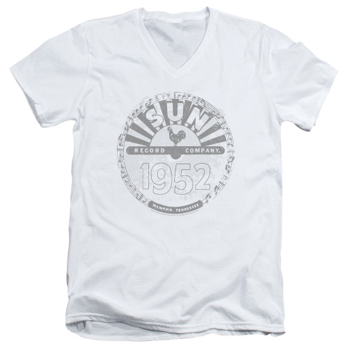 Sun Records Crusty Logo S/S Adult V Neck 30/1 T-Shirt White