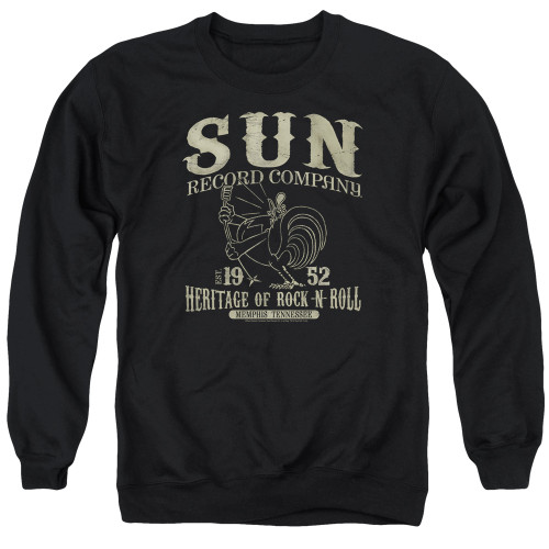 Sun Records Rockabilly Bird Adult Crewneck Sweatshirt Black