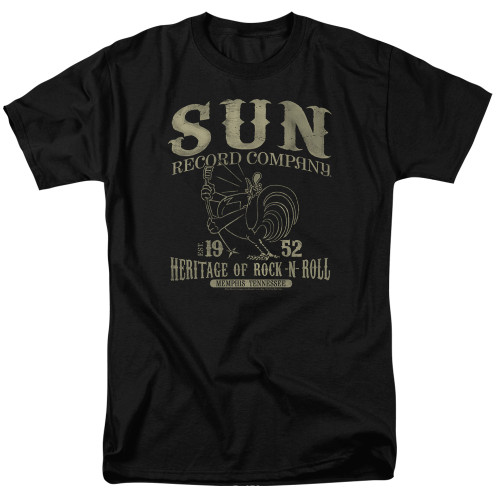 Sun Records Rockabilly Bird S/S Adult 18/1 T-Shirt Black