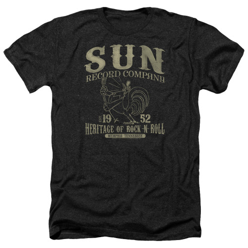 Sun Records Rockabilly Bird Adult Heather Black T-Shirt