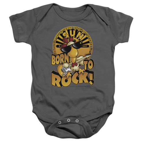 Sun Records Born To Rock Infant Baby Snapsuit Romper Charcoal
