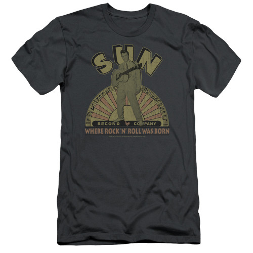 Sun Records Original Son S/S Adult 30/1 T-Shirt Charcoal