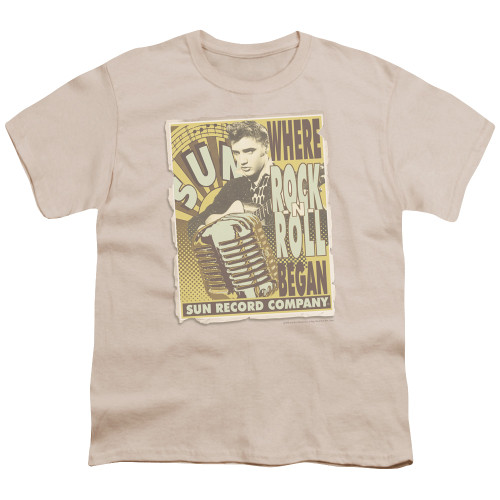 Sun Records Rock N Roll Began Poster S/S Youth 18/1 T-Shirt Cream