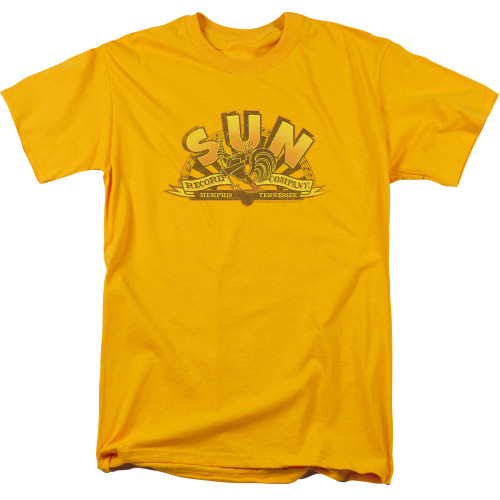 Sun Records Rockin Rooster Logo S/S Adult 18/1 T-Shirt Gold