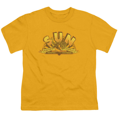 Sun Records Rockin Rooster Logo S/S Youth 18/1 T-Shirt Gold