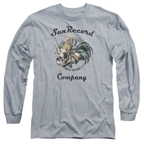 Sun Records Rockin Rooster Logo Long Sleeve Adult 18/1 T-Shirt Athletic Heather
