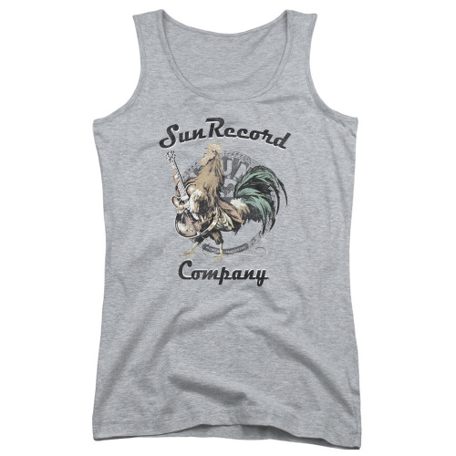 Sun Records Rockin Rooster Logo Junior Women's Tank Top Athletic Heather