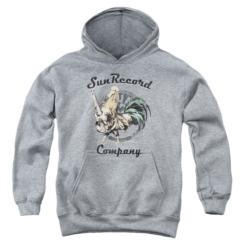 Sun Records Rockin Rooster Logo Youth Pullover Hoodie Sweatshirt Heather
