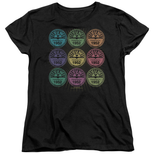 Sun Records Rocking Color Block S/S Women's T-Shirt Black