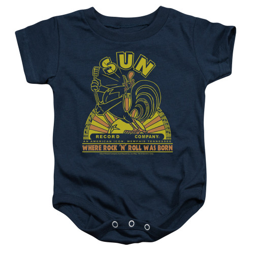 Sun Records Rooster Infant Baby Snapsuit Romper Navy