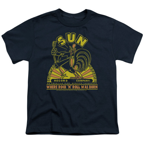 Sun Records Rooster S/S Youth 18/1 T-Shirt Navy