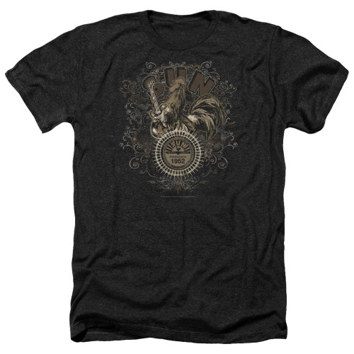 Sun Records Scroll Around Rooster Adult Heather Black T-Shirt