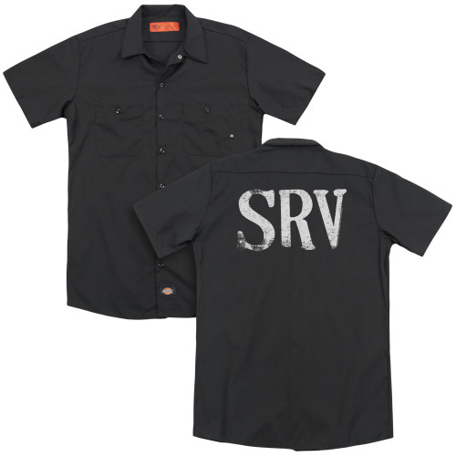 Stevie Ray Vaughan Srv (Back Print) Adult Work Shirt Black