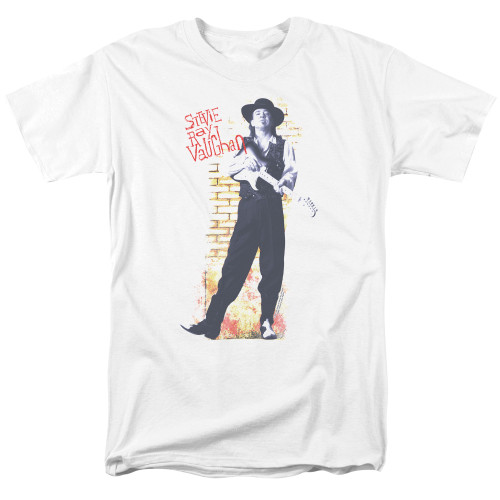Stevie Ray Vaughan Standing Tall S/S Adult 18/1 T-Shirt White