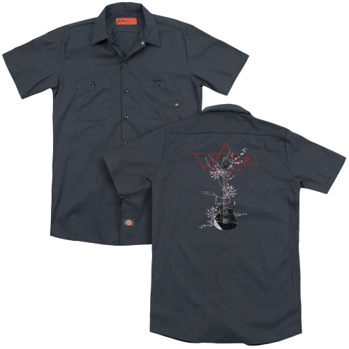 Steve Vai Axe (Back Print) Adult Work Shirt Charcoal