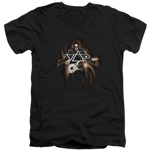 Steve Vai Guitar S/S Adult V Neck 30/1 T-Shirt Black