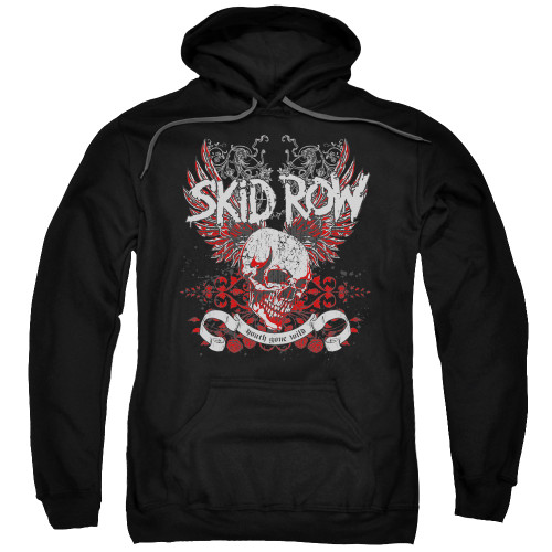 Skid Row Winged Skull Adult Pullover Hoodie Sweatshirt Black