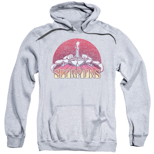 Scorpions Scorpions Color Logo Distressed Adult Pullover Hoodie Sweatshirt Athletic Heather