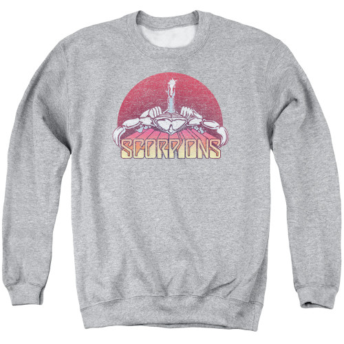 Scorpions Scorpions Color Logo Distressed Adult Crewneck Sweatshirt Athletic Heather