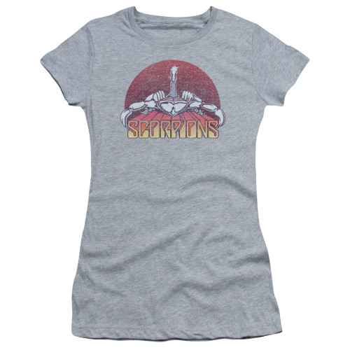 Scorpions Scorpions Color Logo Distressed Junior Women's Sheer T-Shirt Athletic Heather