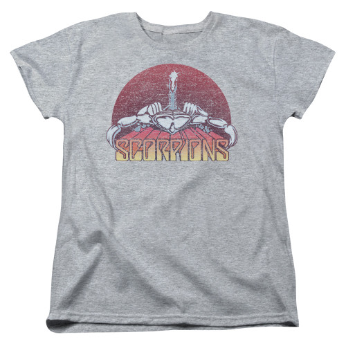 Scorpions Scorpions Color Logo Distressed Women's T-Shirt Athletic Heather