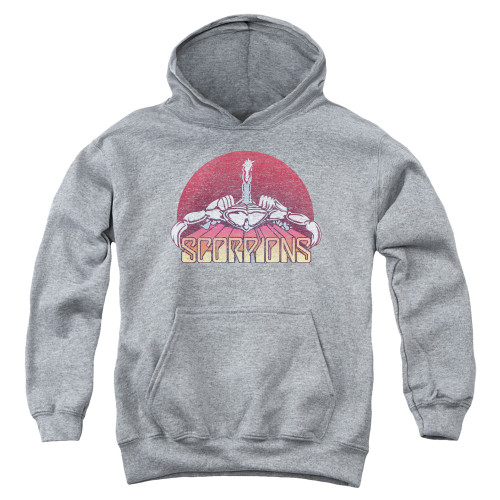 Scorpions Scorpions Color Logo Distressed Youth Pullover Hoodie Sweatshirt Athletic Heather