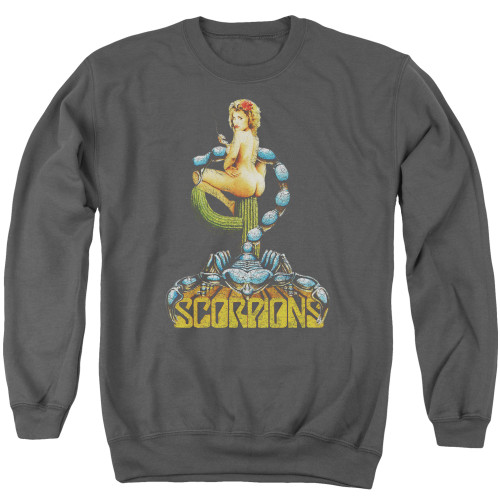 Scorpions Saguaro Blossom Adult Crewneck Sweatshirt Charcoal