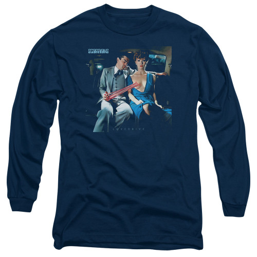 Scorpions Lovedrive Adult Long Sleeve T-Shirt Navy