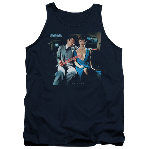 Scorpions Lovedrive Adult Tank Top T-Shirt Navy