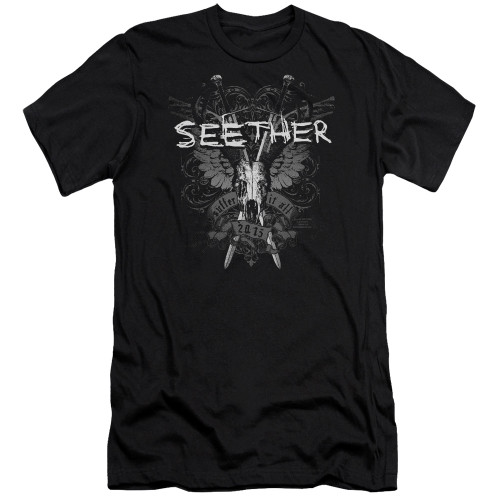 Seether Suffer Premuim Canvas Adult Slim Fit 30/1 T-Shirt Black
