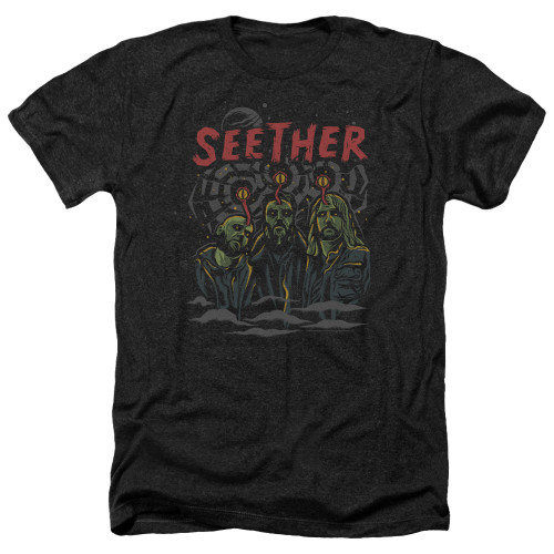 Seether Mind Control Adult Heather Black T-Shirt
