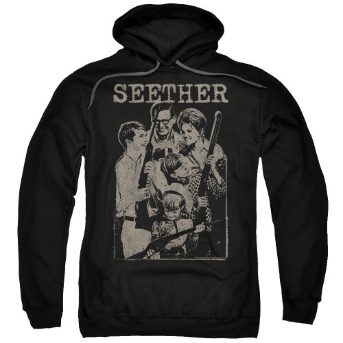 Seether Happy Family Adult Pullover Hoodie Sweatshirt Black