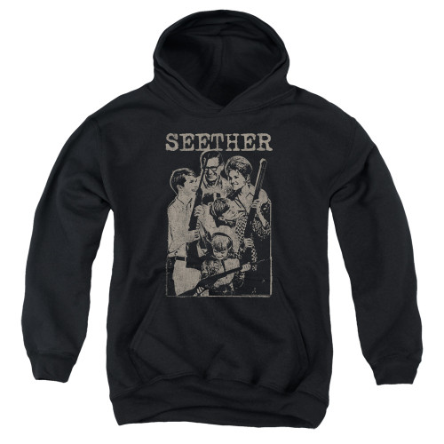 Seether Happy Family Youth Pullover Hoodie Sweatshirt Black