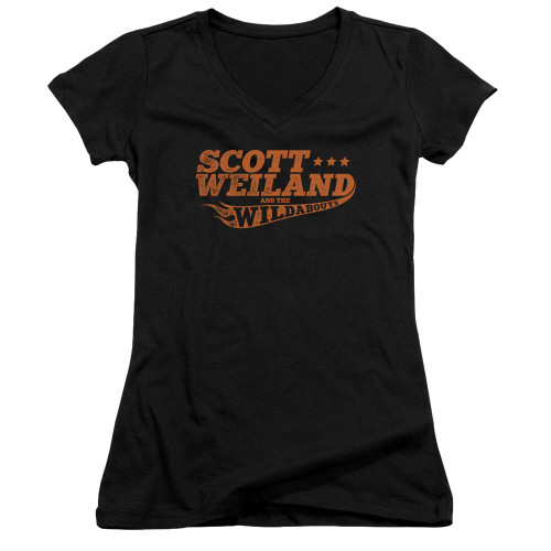 Scott Weiland Logo Junior Women's V-Neck T-Shirt Black