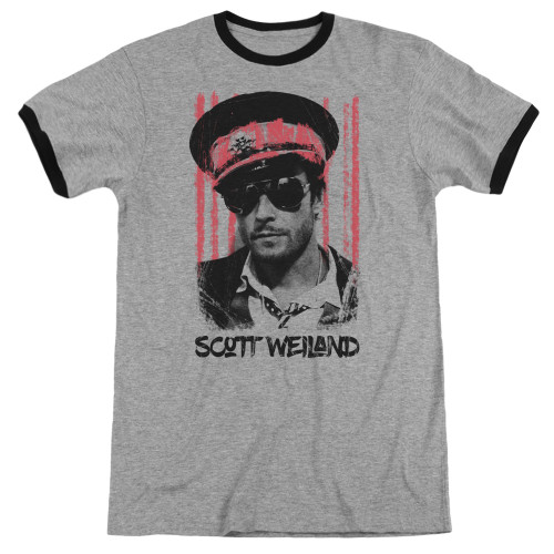 Scott Weiland Black Hat Adult Ringer T-Shirt Heather/Black