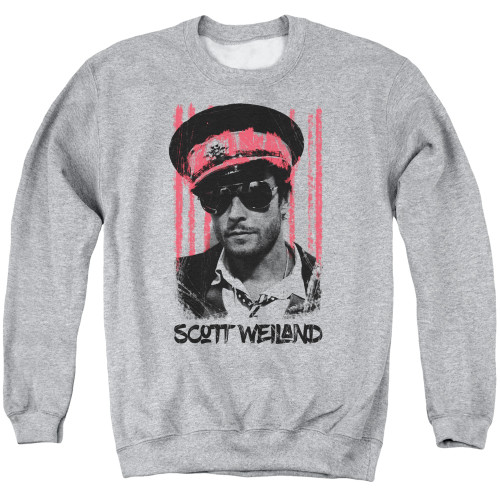 Scott Weiland Black Hat Adult Crewneck Sweatshirt Athletic Heather