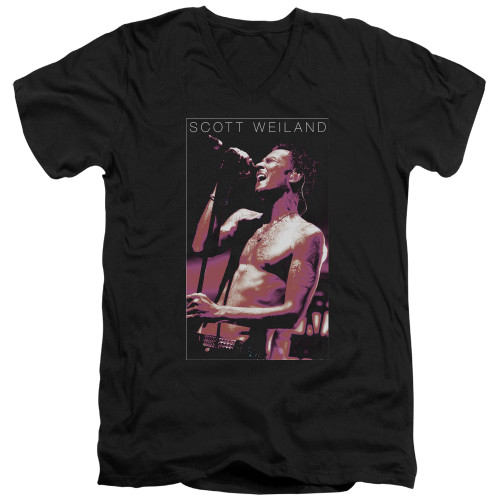 Scott Weiland Vocal Blast Adult V-Neck T-Shirt Black