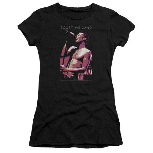 Scott Weiland Vocal Blast Junior Women's Sheer T-Shirt Black